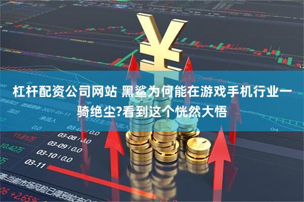 杠杆配资公司网站 黑鲨为何能在游戏手机行业一骑绝尘?看到这个恍然大悟